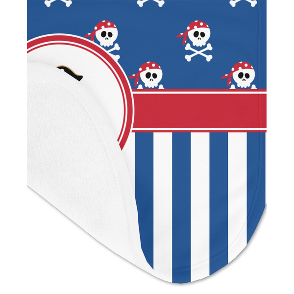 Blue Pirate Baby Bib - AFT detail
