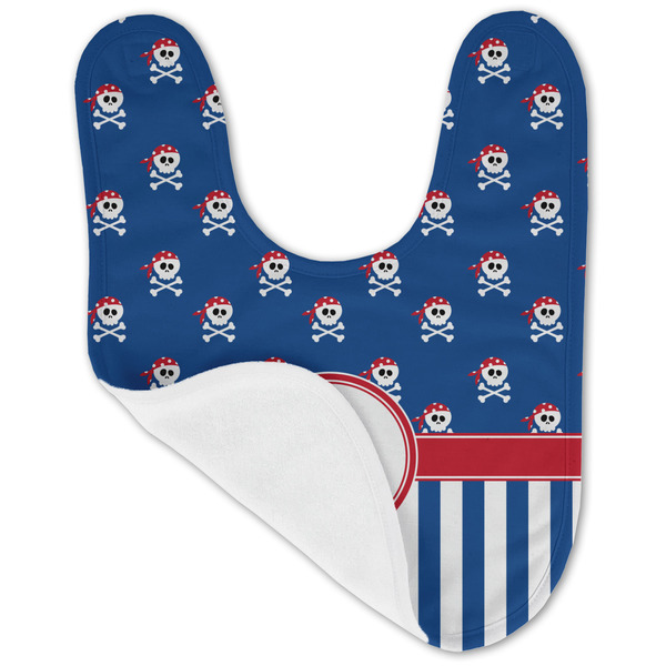 Blue Pirate Baby Bib - AFT folded