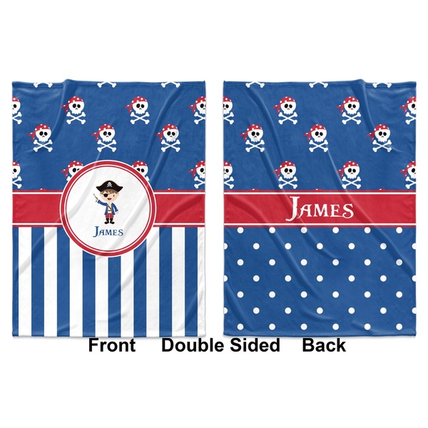 Blue Pirate Baby Blanket (Double Sided - Printed Front and Back)