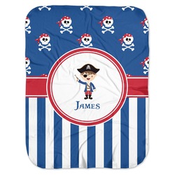 Blue Pirate Baby Swaddling Blanket (Personalized)