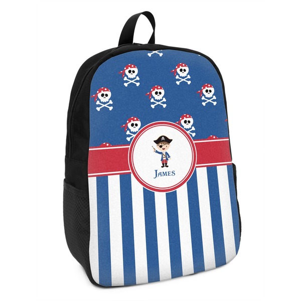 Custom Blue Pirate Kids Backpack (Personalized)