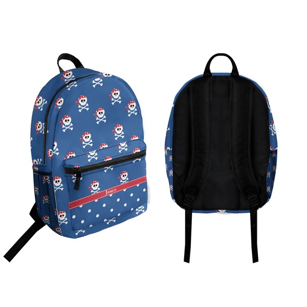 Blue Pirate Backpack front and back - Apvl
