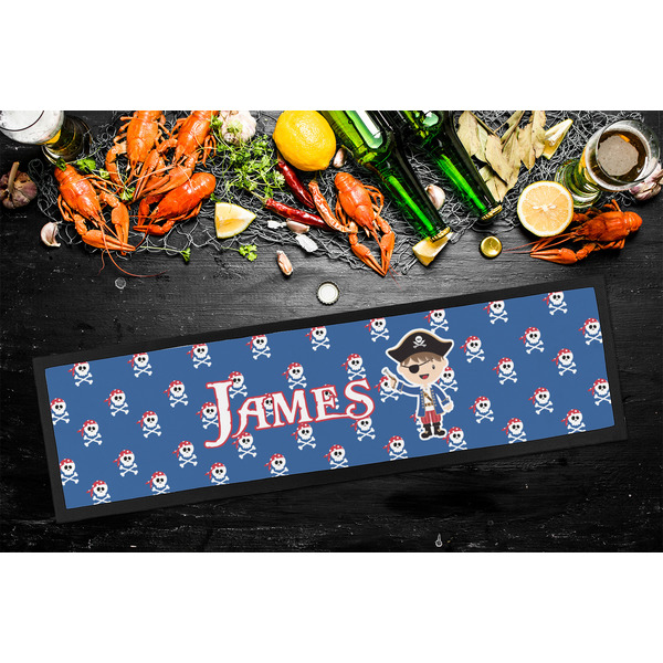Blue Pirate Bar Mat - Large - LIFESTYLE