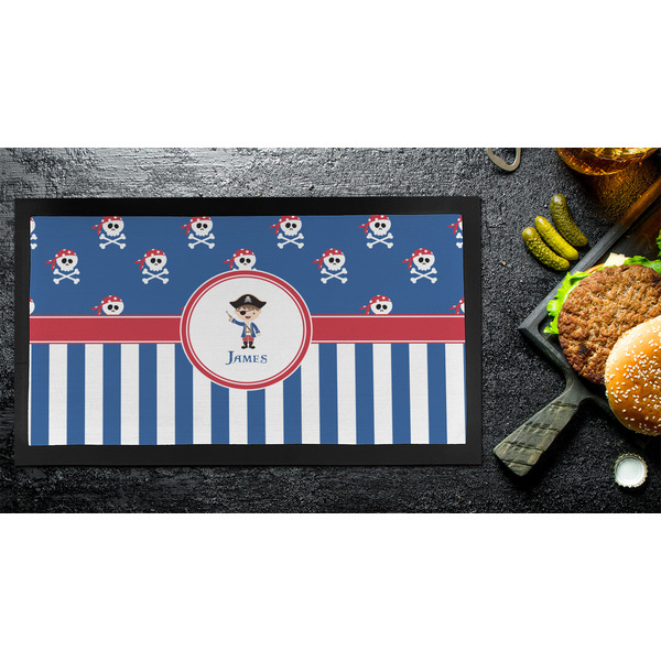 Blue Pirate Bar Mat - Small - LIFESTYLE