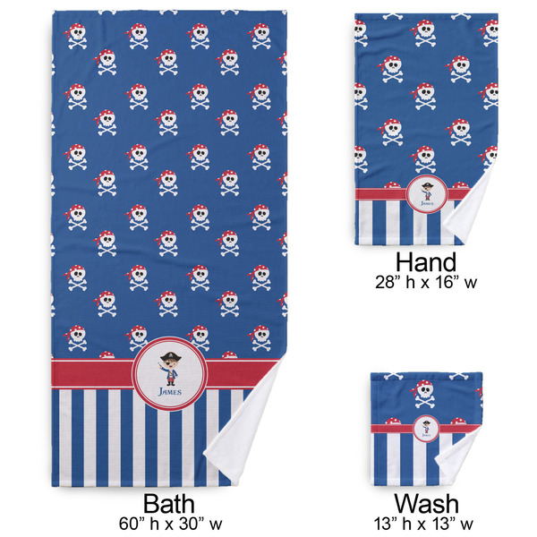 Blue Pirate Bath Towel Sets - 3-piece - Approval