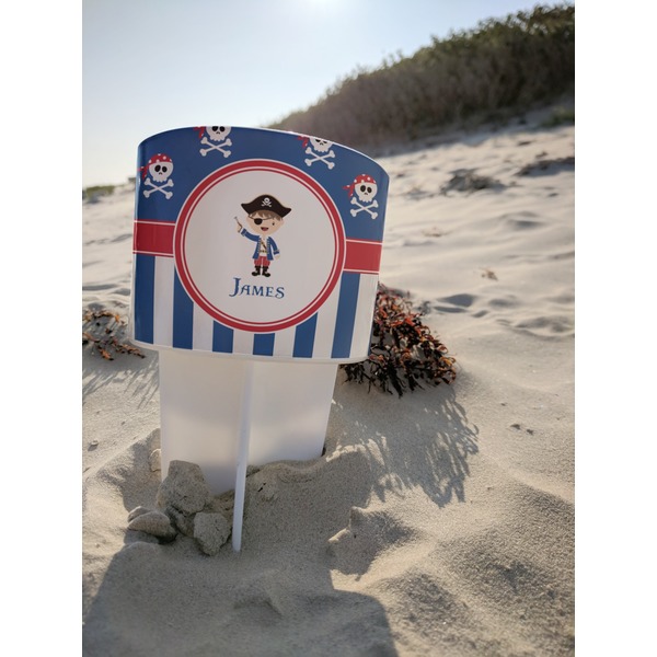 Blue Pirate Beach Spiker white on beach with sand