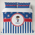 Blue Pirate Duvet Cover Set - King (Personalized)