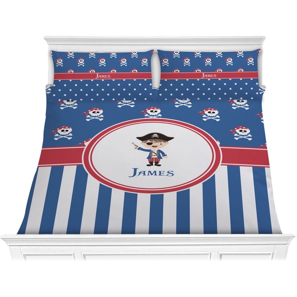 Custom Blue Pirate Comforter Set - King (Personalized)