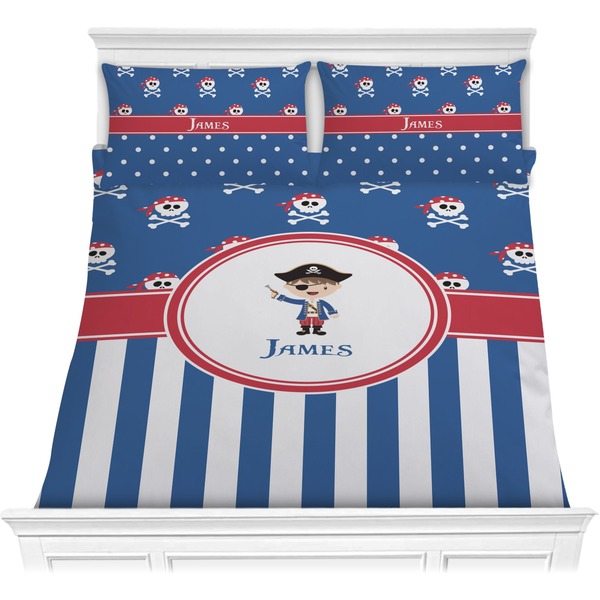 Custom Blue Pirate Comforter Set - Full / Queen (Personalized)
