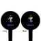 Blue Pirate Black Plastic 4" Food Pick - Round - Double Sided - Front & Back