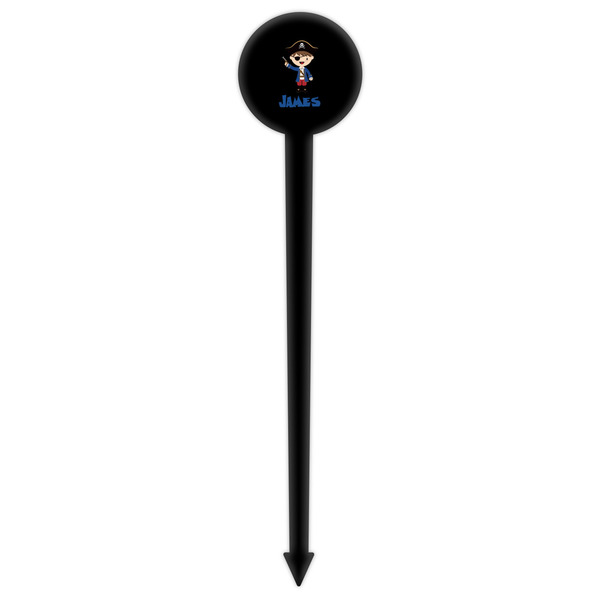 Blue Pirate Black Plastic 6" Food Pick - Round - Single Pick