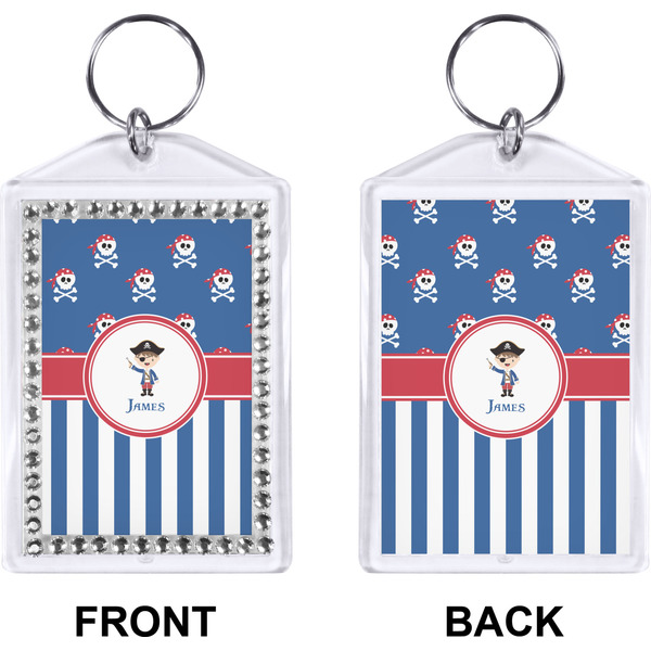 Blue Pirate Bling Keychain (Front + Back)