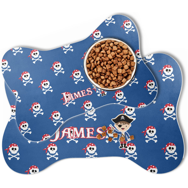 Blue Pirate Bone Shaped Dog Mats - MAIN