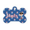 Blue Pirate Bone Shaped Dog ID Tag - Small (Personalized)