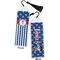 Blue Pirate Bookmark with tassel - Front and Back