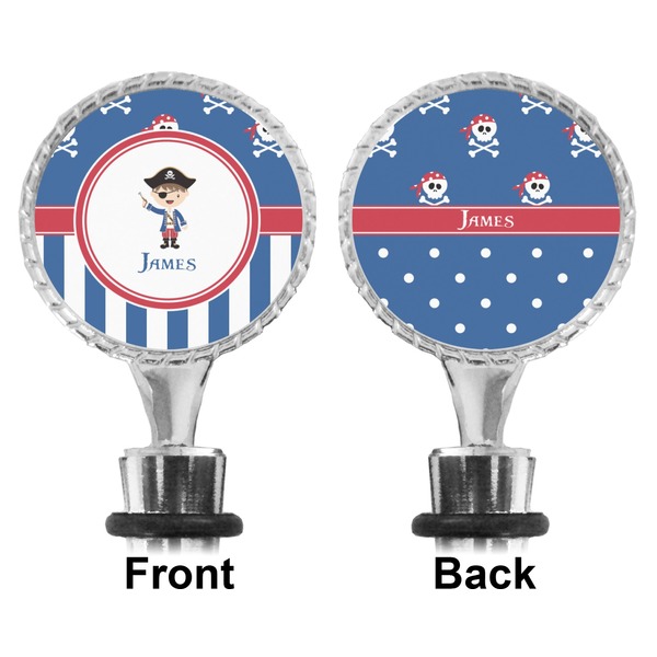 Blue Pirate Bottle Stopper - Front and Back