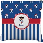 Blue Pirate Faux-Linen Throw Pillow 26" (Personalized)