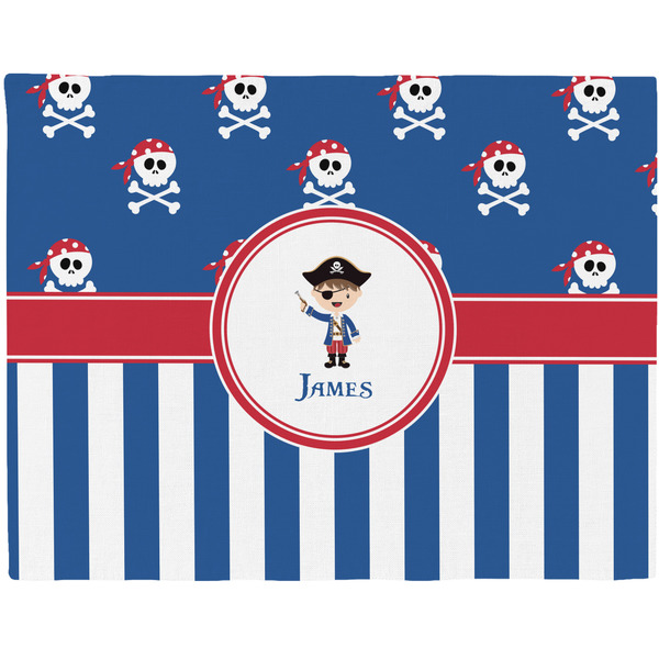 Custom Blue Pirate Woven Fabric Placemat - Twill w/ Name or Text