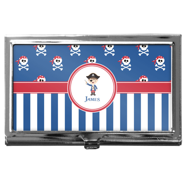 Custom Blue Pirate Business Card Case