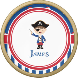 Blue Pirate Cabinet Knob - Gold (Personalized)