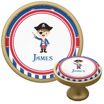 Blue Pirate Cabinet Knob - Gold (Personalized)