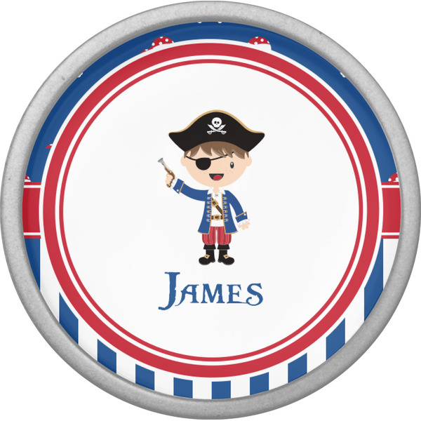 Blue Pirate Cabinet Knob - Nickel - Front