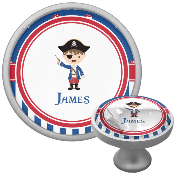 Blue Pirate Cabinet Knob - Nickel - Multi Angle