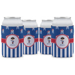 Blue Pirate Can Cooler (12 oz) - Set of 4 w/ Name or Text