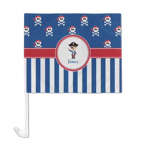 Blue Pirate Car Flag - Large - FRONT