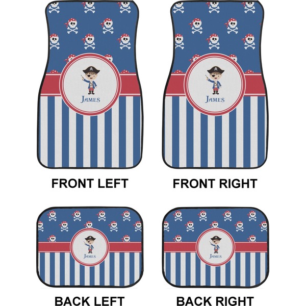 Blue Pirate Car Floor Mats Set (2F + 2B)