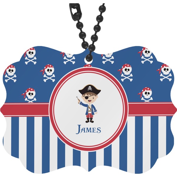 Custom Blue Pirate Rear View Mirror Charm (Personalized)