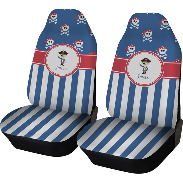 Custom Blue Pirate Car Seat Covers (Set of Two) (Personalized)