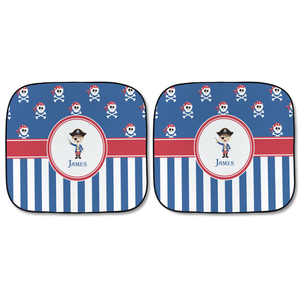 Blue Pirate Car Sun Shades - FRONT