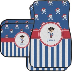 Blue Pirate Car Floor Mats Set - 2 Front & 2 Back (Personalized)