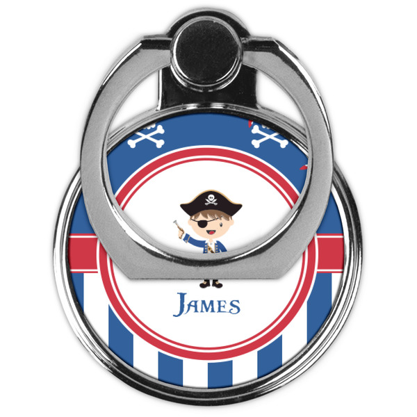 Blue Pirate Cell Phone Ring Stand & Holder - Front (Collapsed)