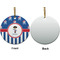 Blue Pirate Ceramic Flat Ornament - Circle Front & Back (APPROVAL)