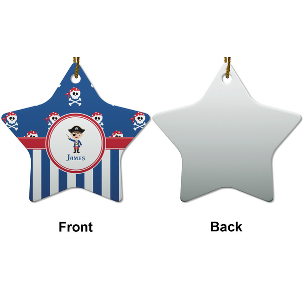 Blue Pirate Ceramic Flat Ornament - Star Front & Back (APPROVAL)