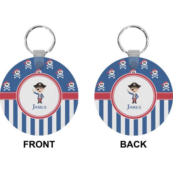 Blue Pirate Circle Keychain (Front + Back)