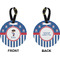Blue Pirate Circle Luggage Tag (Front + Back)