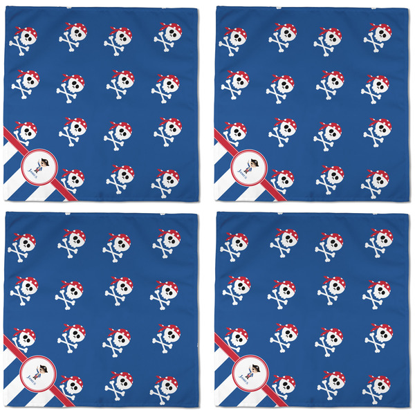 Blue Pirate Cloth Napkins - Personalized Dinner (APPROVAL) Set of 4