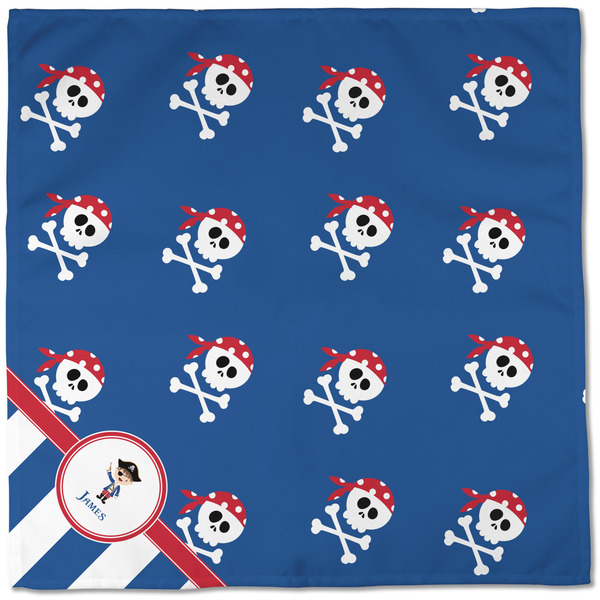 Blue Pirate Cloth Napkins - Personalized Dinner (Full Open)