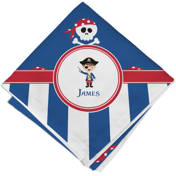 Custom Blue Pirate Cloth Napkin w/ Name or Text
