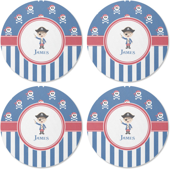 Blue Pirate Coaster Round Rubber Back - Apvl