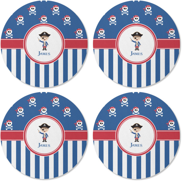 Blue Pirate Coaster Round Rubber Back - Apvl