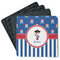 Blue Pirate Square Rubber Backed Coasters - Set of 4 (Personalized)