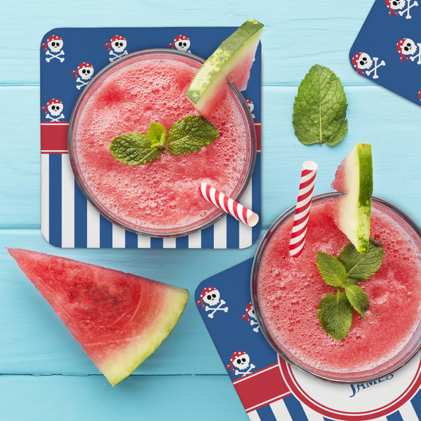 Blue Pirate Coaster Set - LIFESTYLE