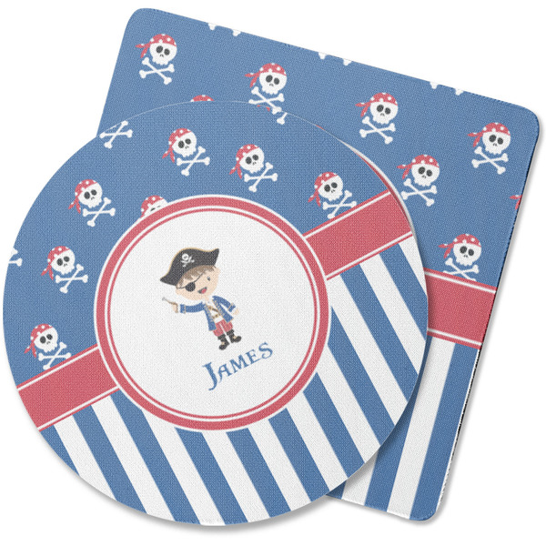 Custom Blue Pirate Rubber Backed Coaster (Personalized)