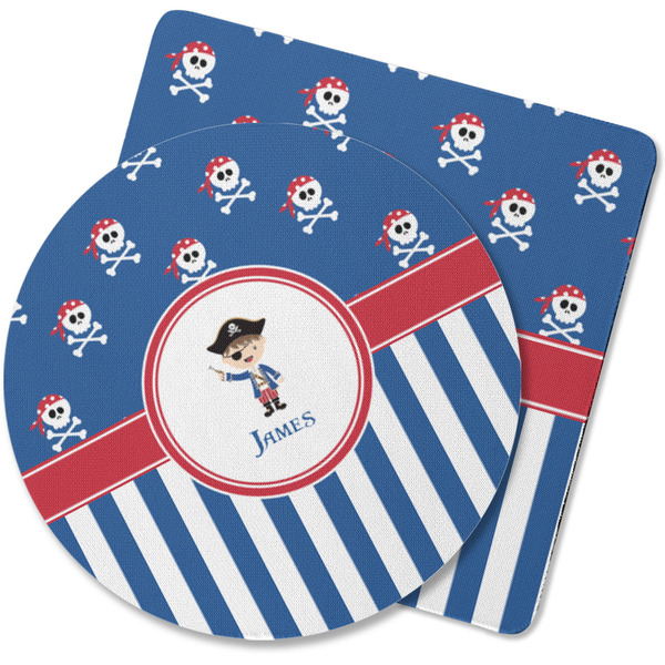 Custom Blue Pirate Rubber Backed Coaster (Personalized)