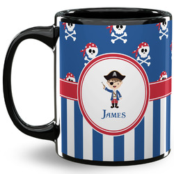 Blue Pirate 11 Oz Coffee Mug - Black (Personalized)