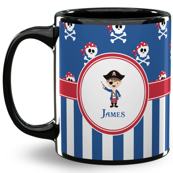 Custom Blue Pirate 11 Oz Coffee Mug - Black (Personalized)